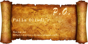 Palla Olivér névjegykártya